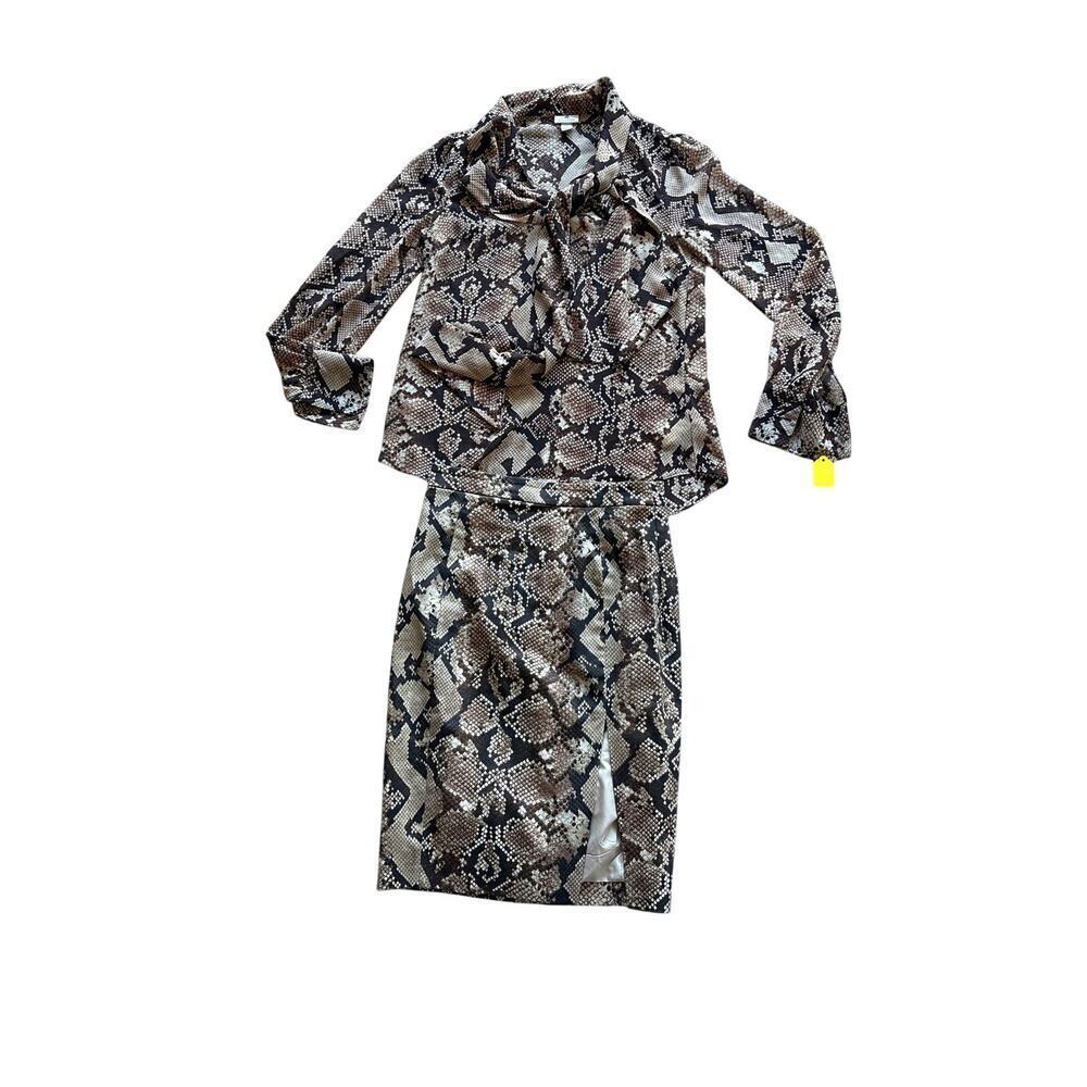 Altuzarra for Target Snake Print Set Tie Neck Blouse S/P + Pencil Skirt Python